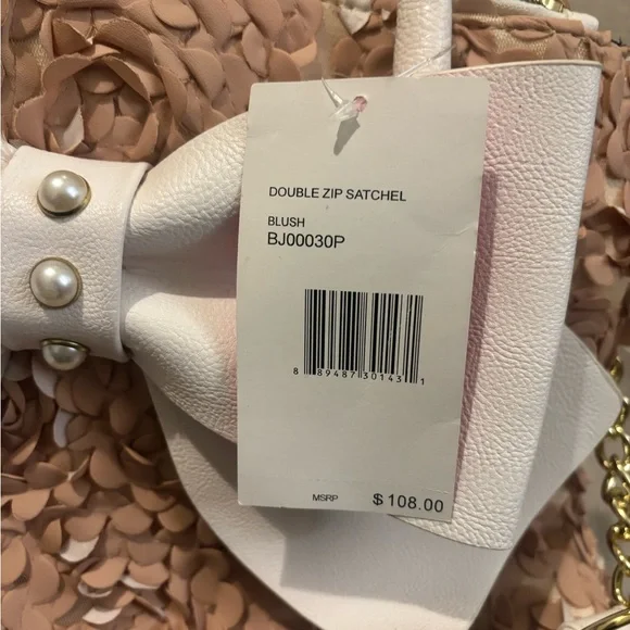 NWT Betsey Johnson Beige Floral Bow Satchel - Picture 5 of 5